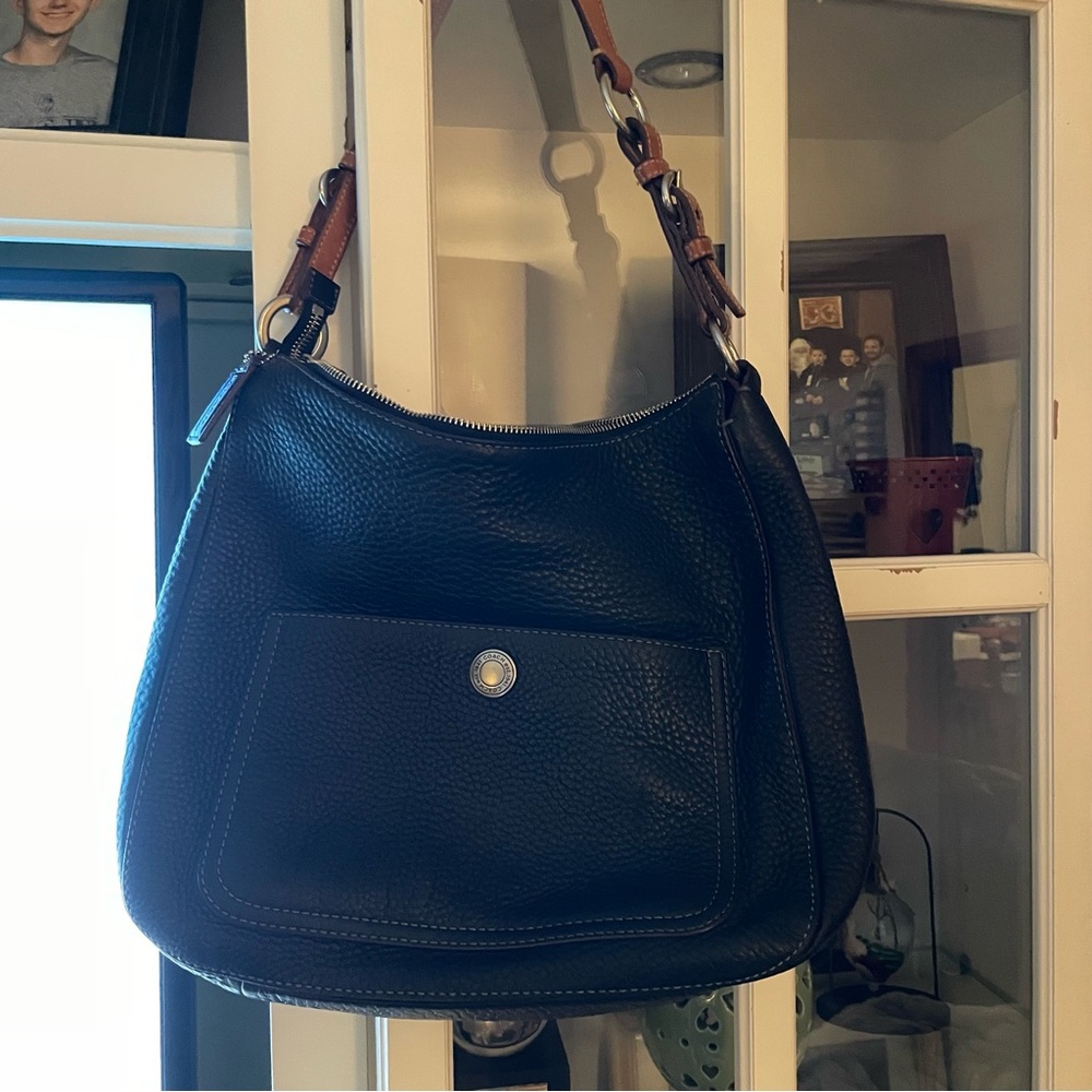 COACH Chelsea Pebbled Leather Shoulder #F05S-8E98 Y2K Bag Black With Pink Lining